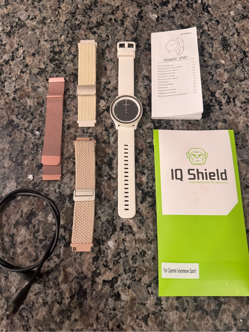 Garmin Vivomove Sport White Hybrid Smartwatch with Interchangeable Bands
